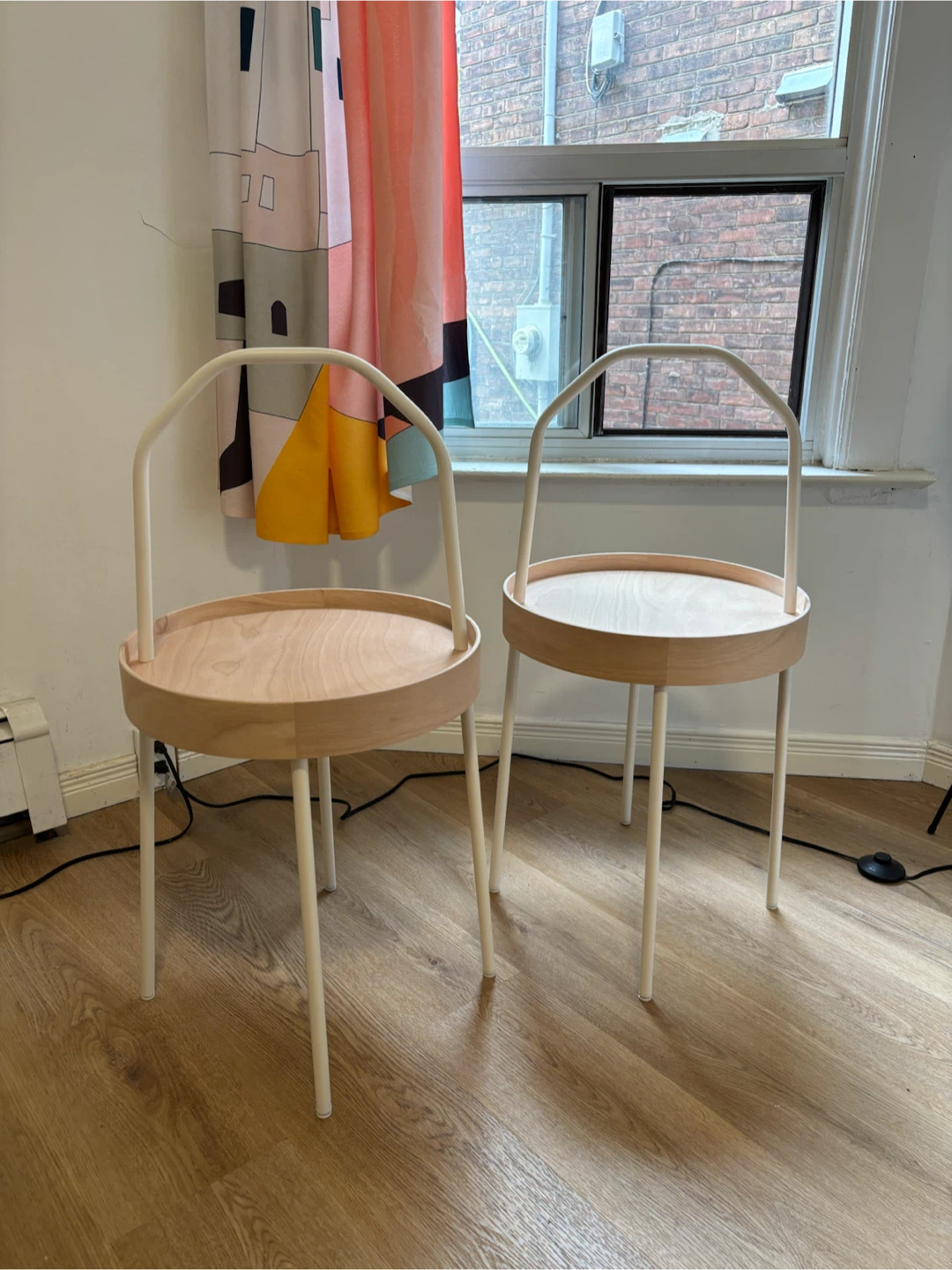 Pair of IKEA BURVIK wooden side tables