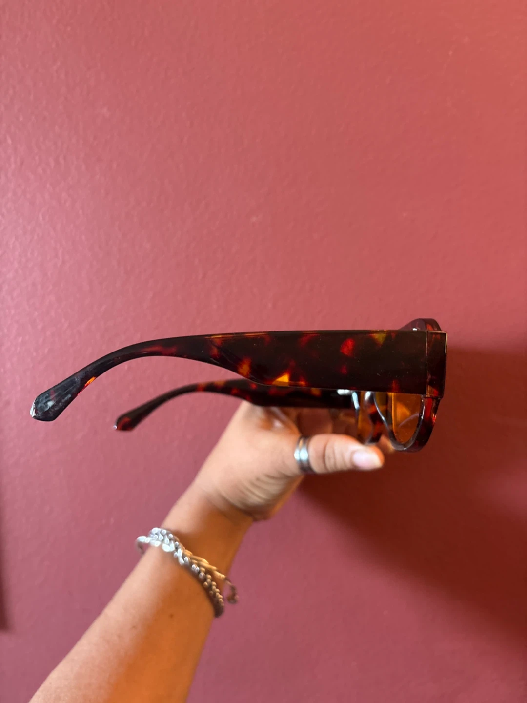 🏈 Tortoiseshell Aviator Sunglasses with Orange Lenses - photo 4