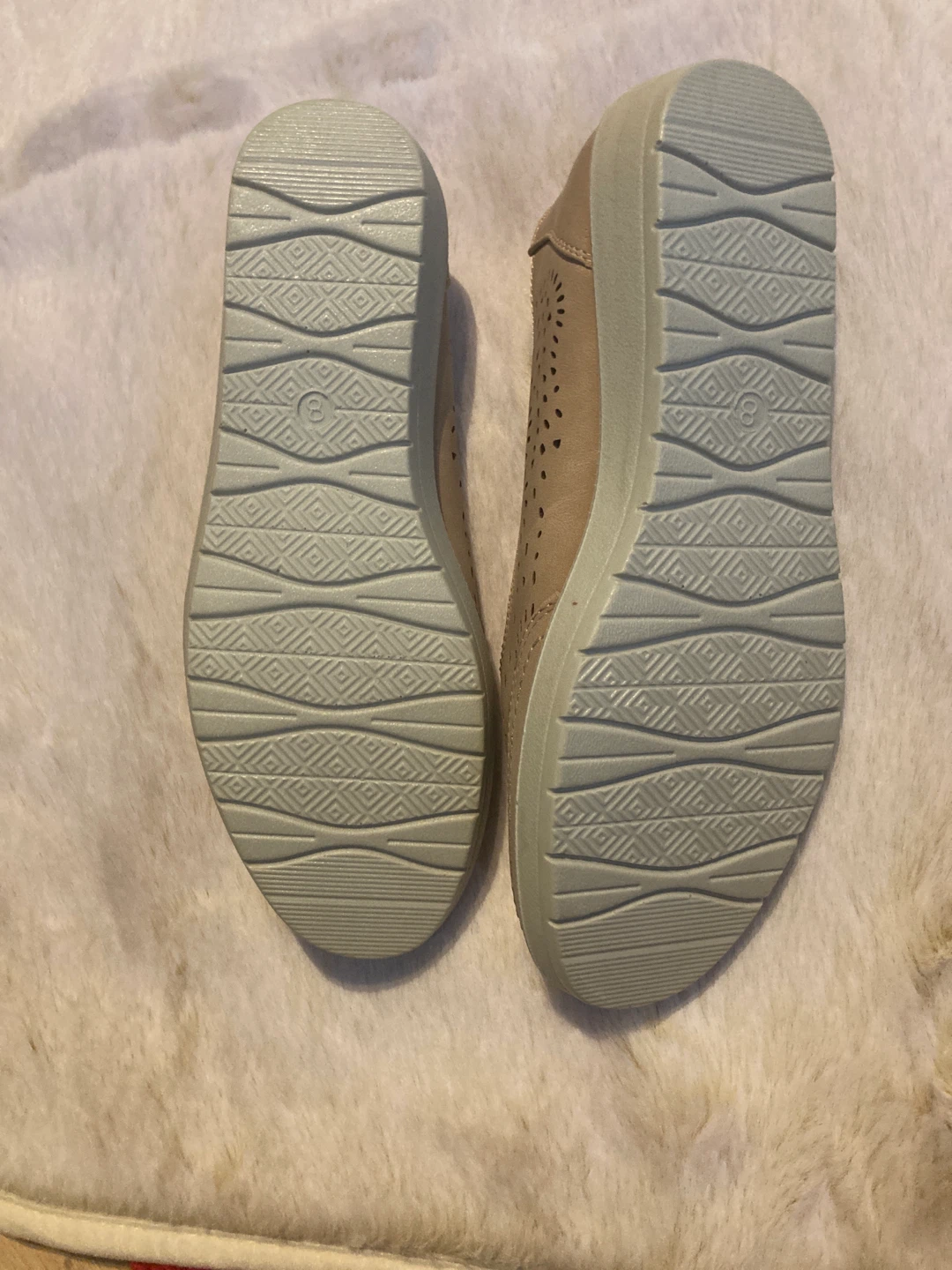 Basic Editions Beige Laser Cut Slip-on Shoes - photo 2