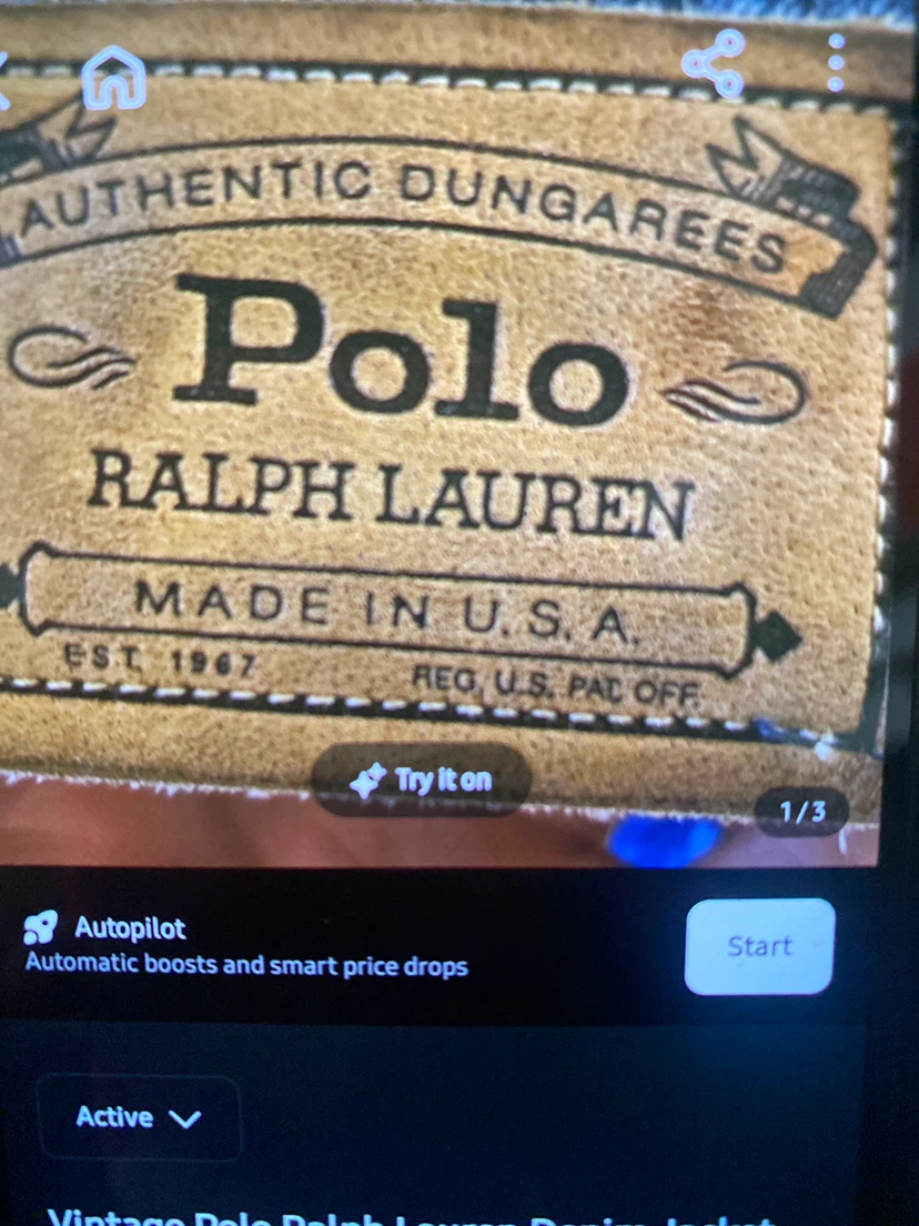 Vintage Polo Ralph Lauren Denim Jacket 🏈!!!