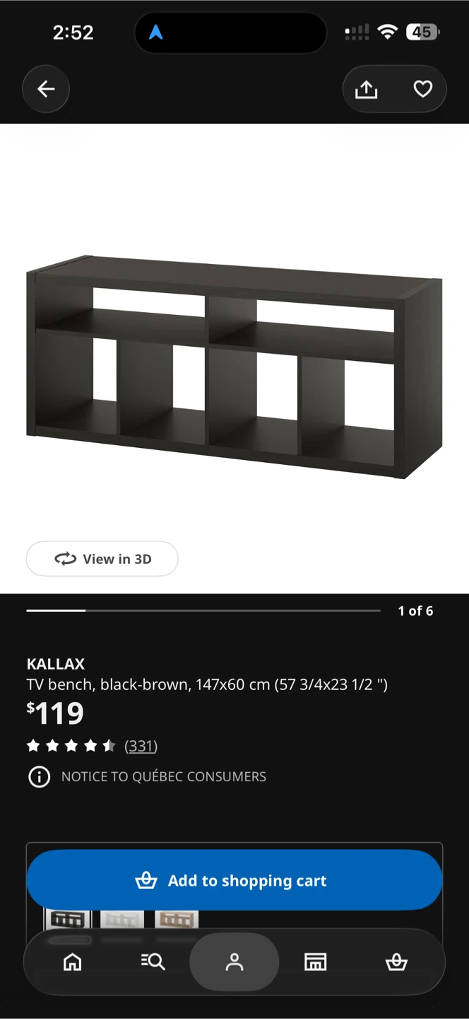 IKEA Kallax TV Bench Black-Brown - photo 2