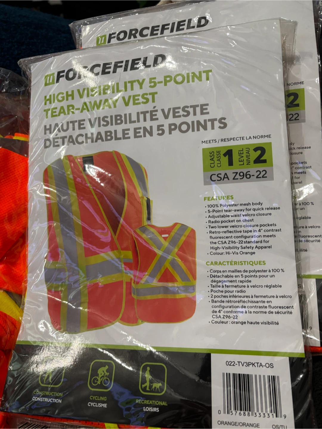 🏈 Forcefield High Visibility 5-Point Tear-Away Vest