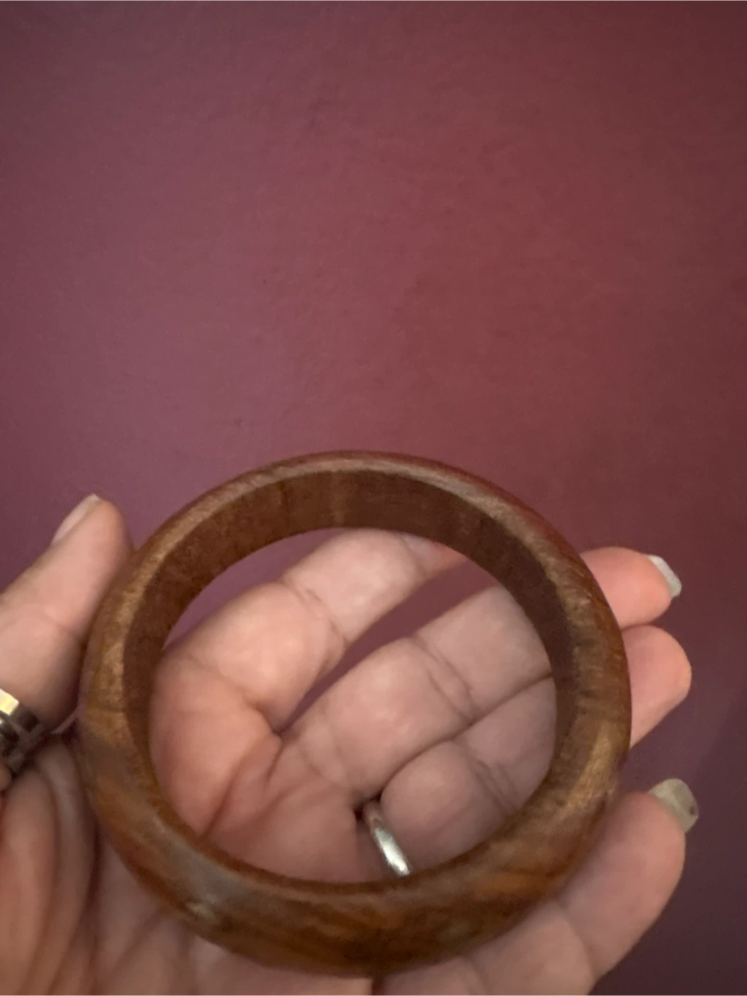 🏈 Wooden Bangle with Brass Inlay - photo 2