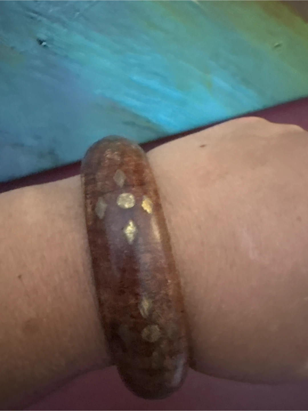 🏈 Wooden Bangle with Brass Inlay - photo 4