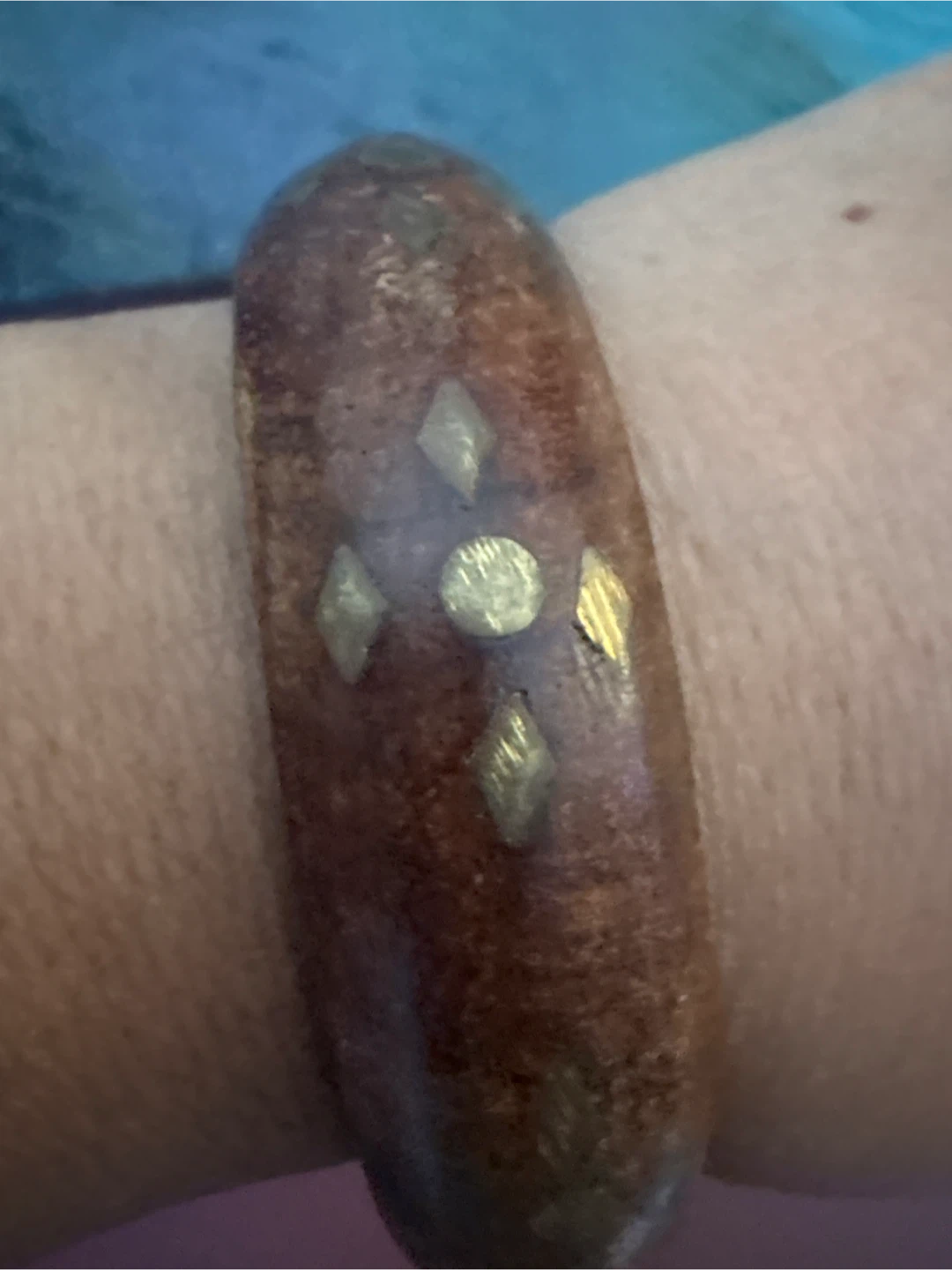 🏈 Wooden Bangle with Brass Inlay - photo 5