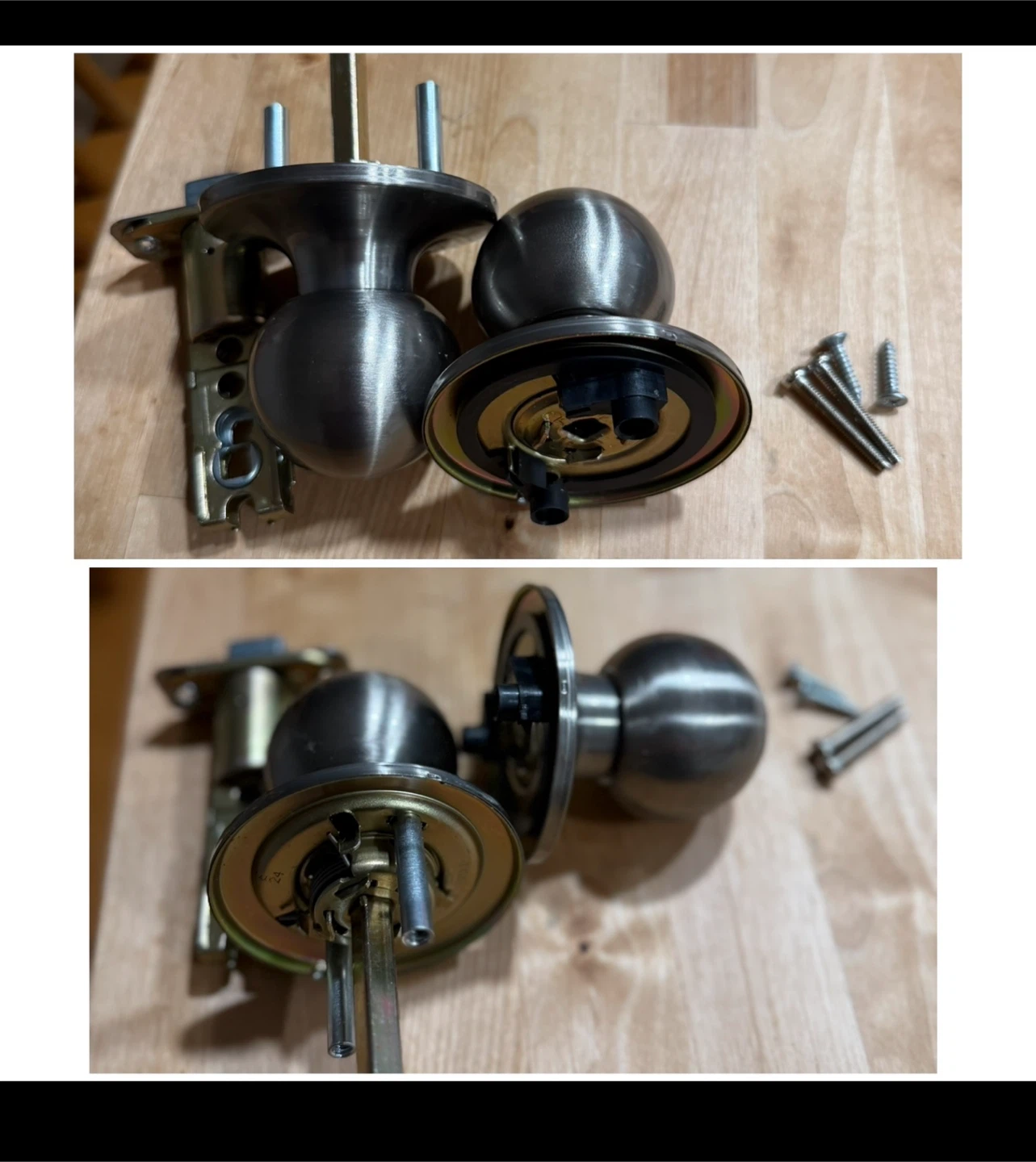 Two sets of doorknobs