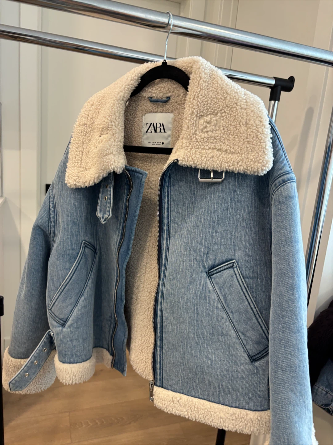 Zara denim sherpa jacket - photo 3
