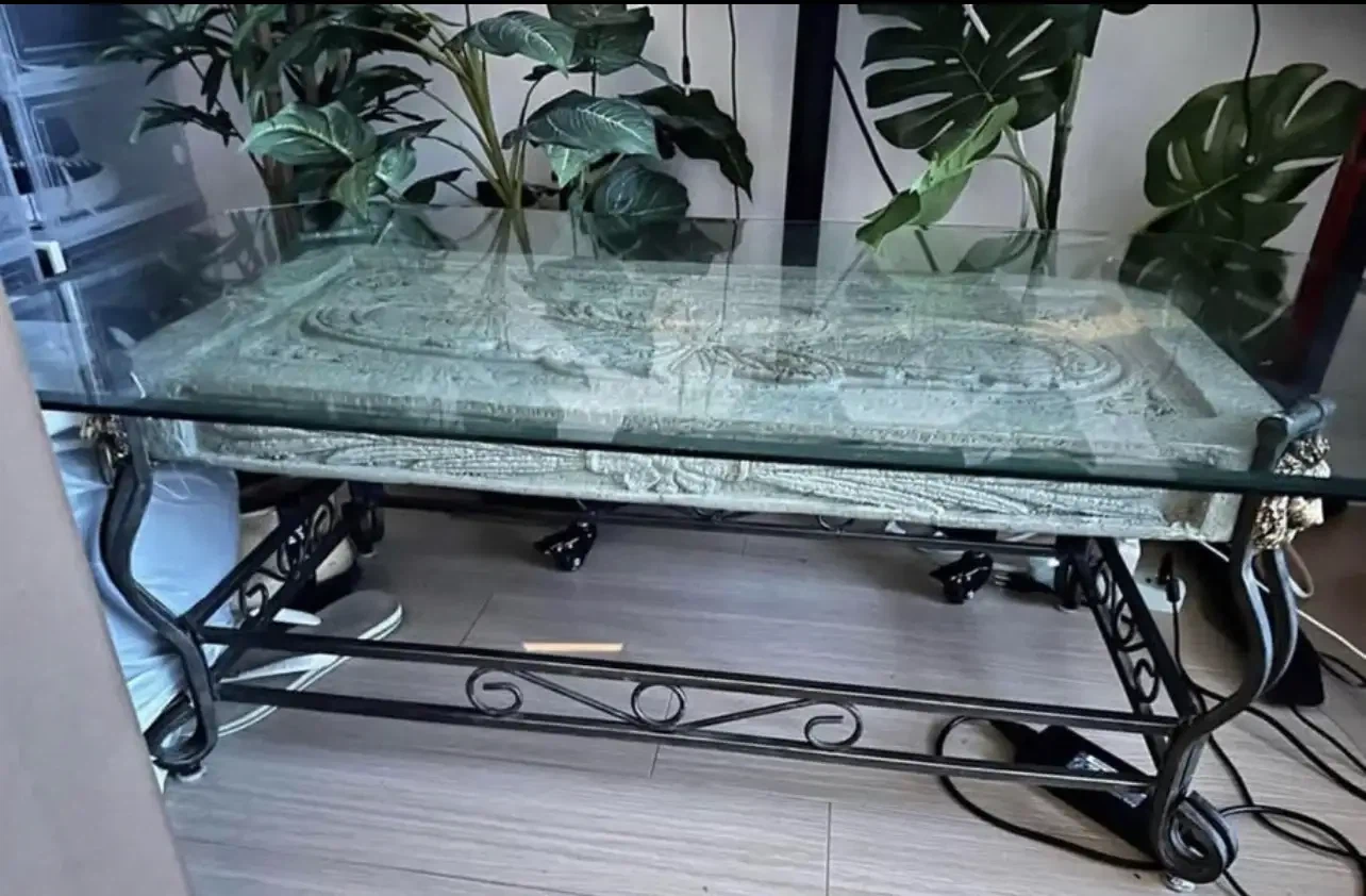 Ornate Glass and Stone Coffee and Side Tables - photo 2