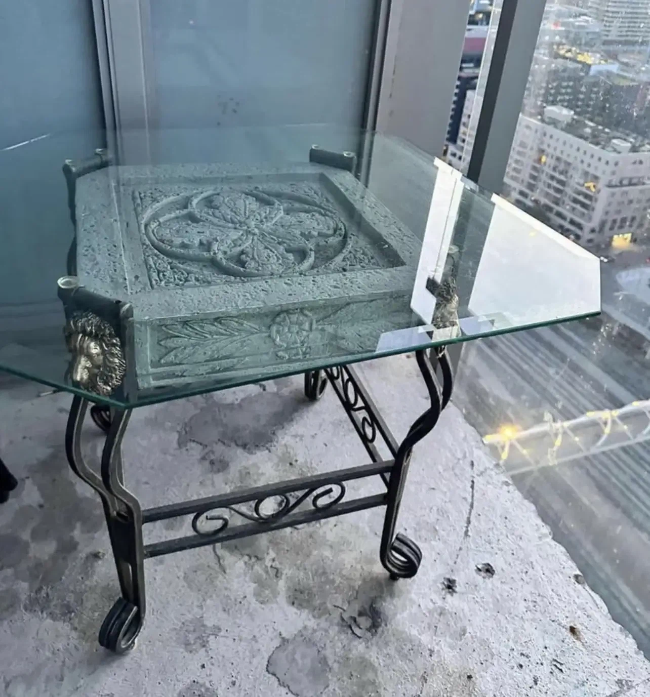 Ornate Glass and Stone Coffee and Side Tables - photo 3