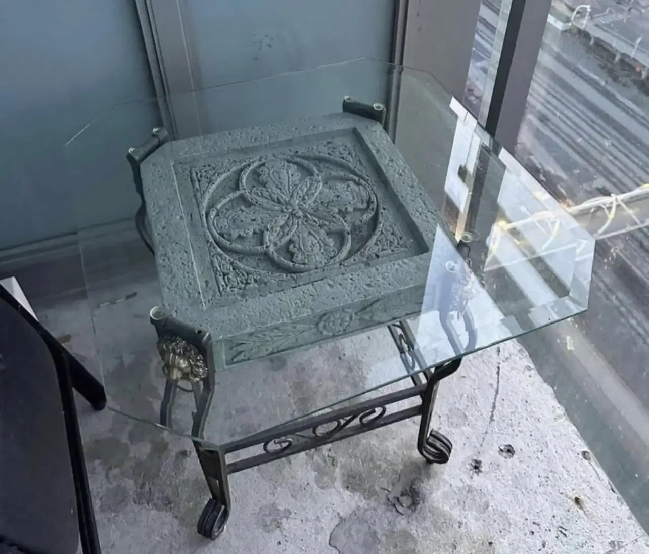 Ornate Glass and Stone Coffee and Side Tables - photo 4