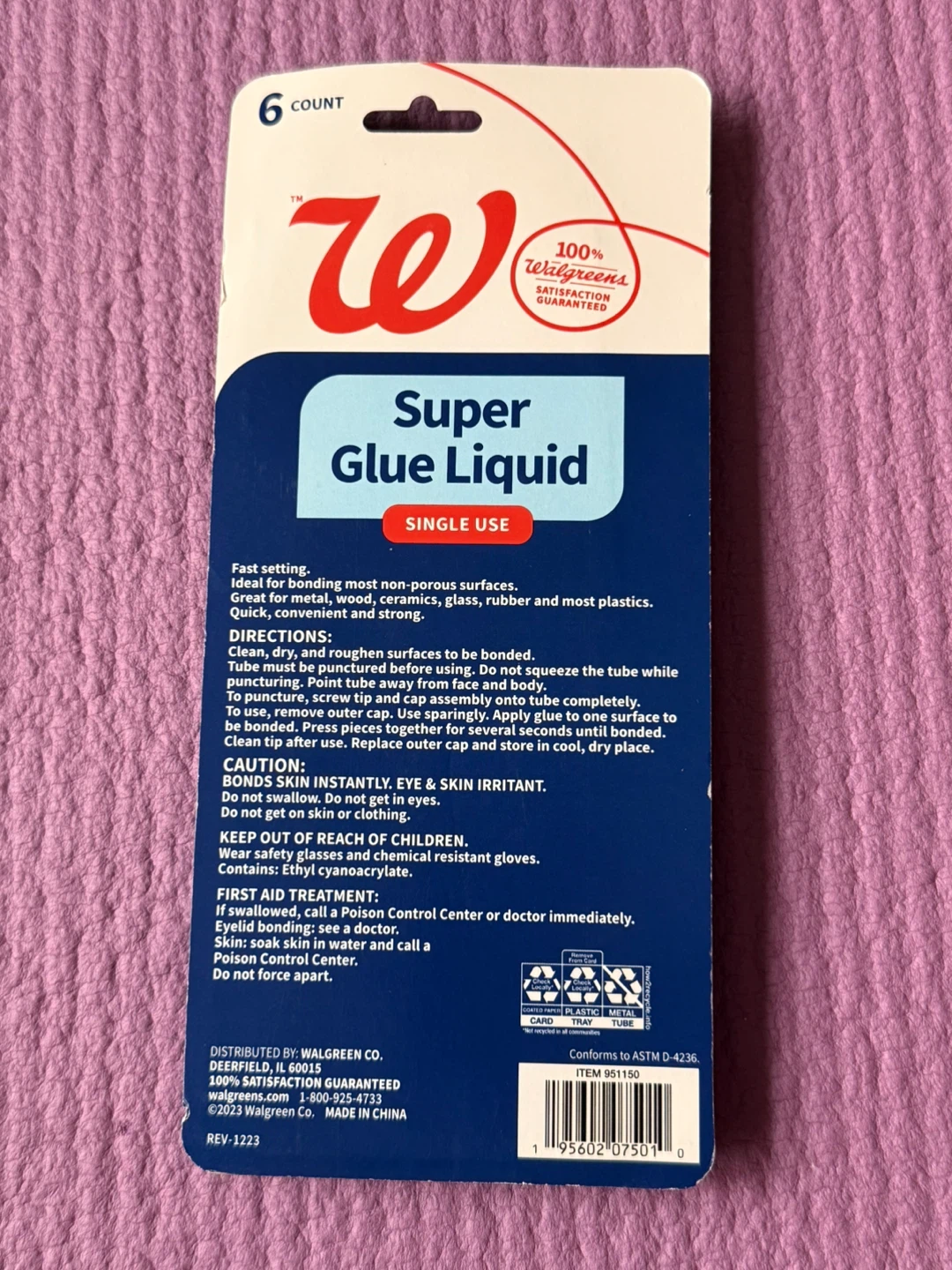 NEW✨🏈Walgreens Super Glue Liquid 6 Count Pack - photo 2