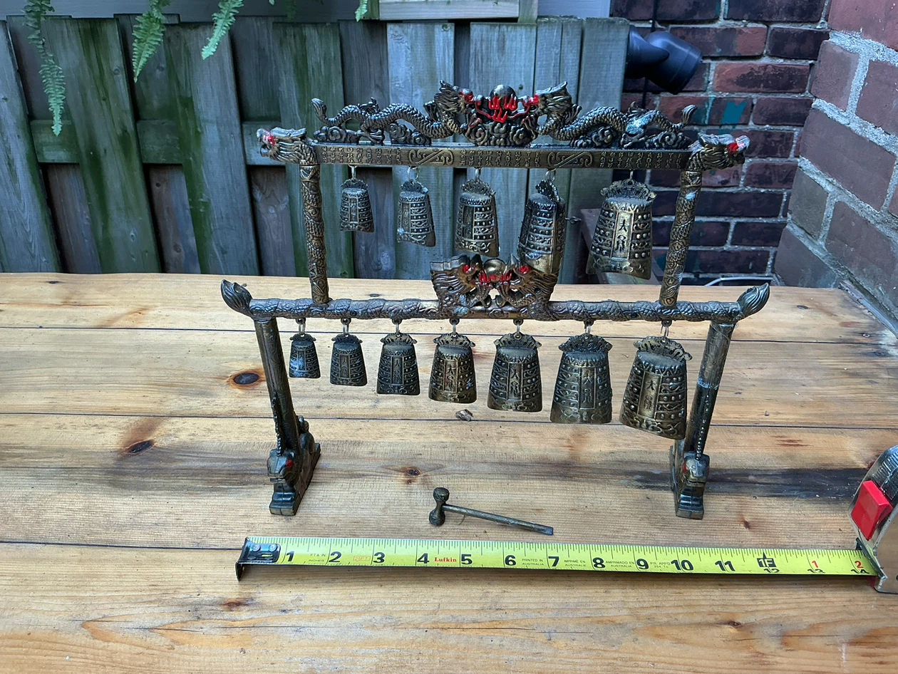 Decorative Chinese Dragon Bell Stand with Mallet