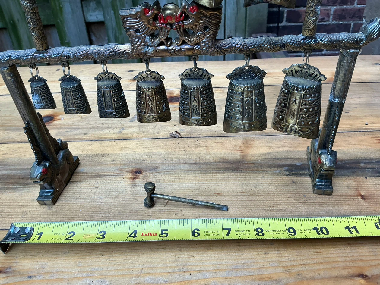 Decorative Chinese Dragon Bell Stand with Mallet - photo 4