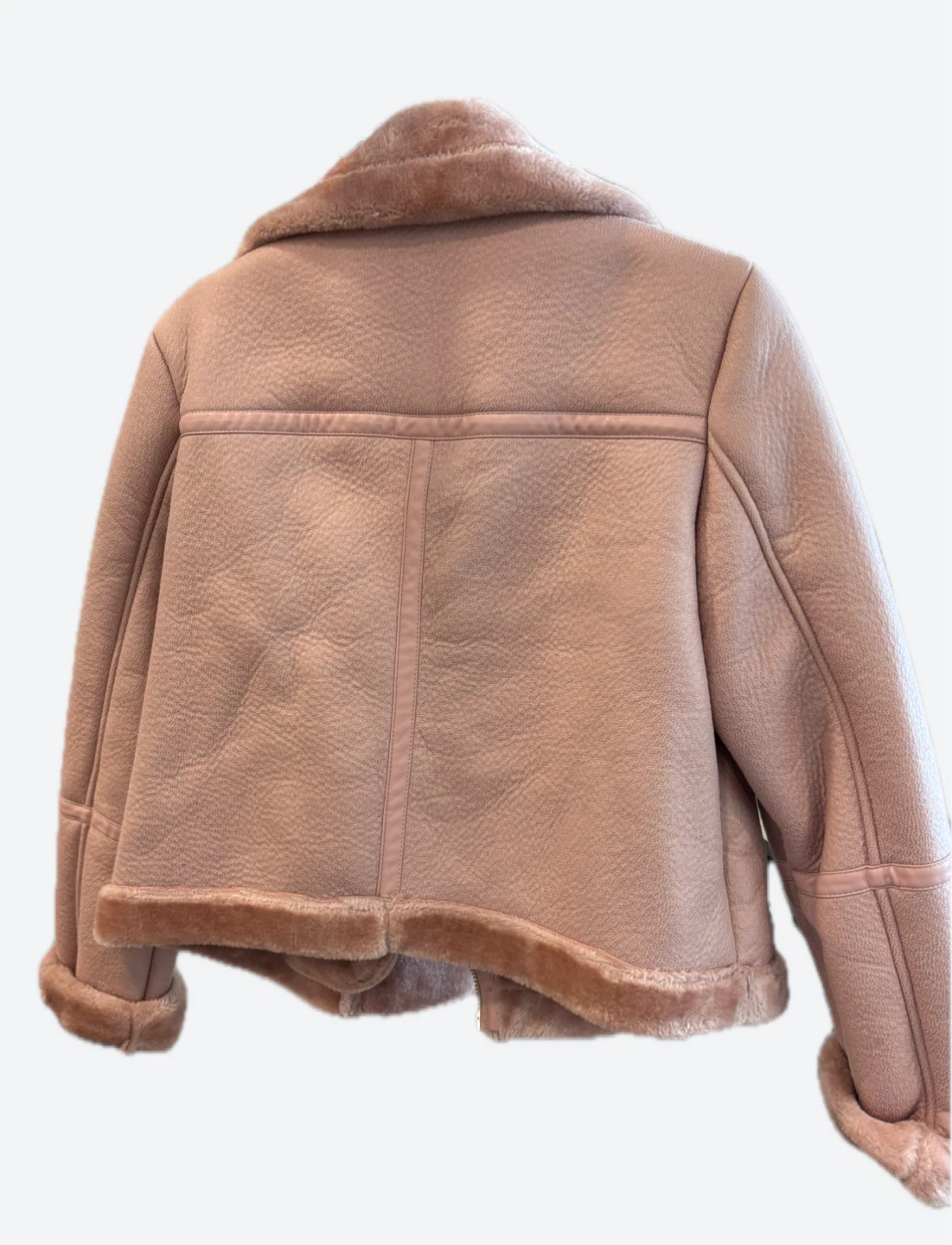 Selfridge Pink faux shearling moto jacket - photo 3