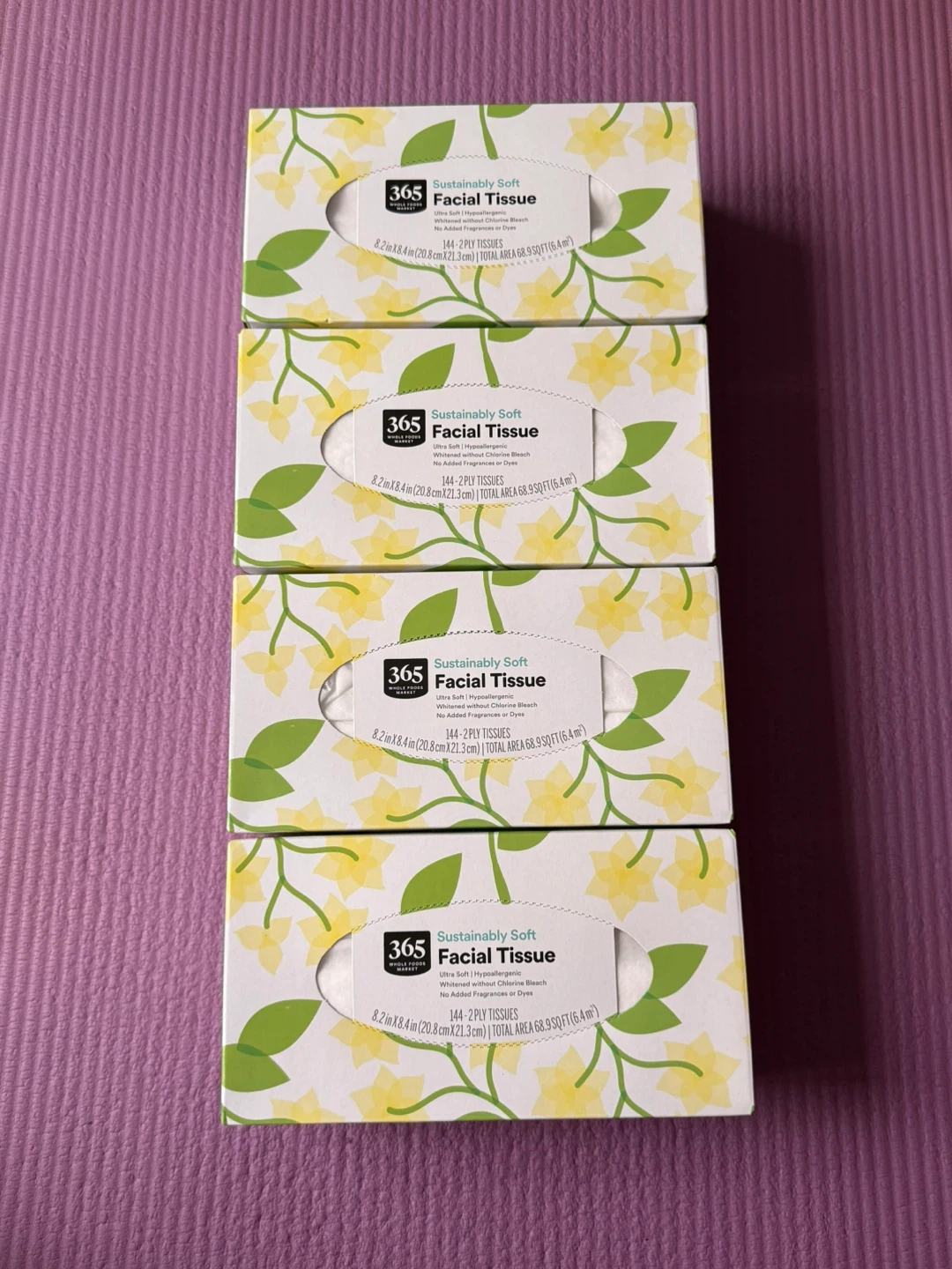 NEW✨🏈4 Boxes of 365 Whole Foods Market Facial Tissues