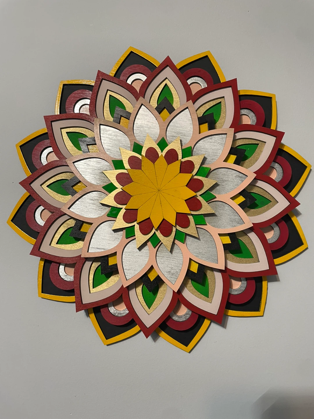 Multilayered Wood Mandala Wall Art
