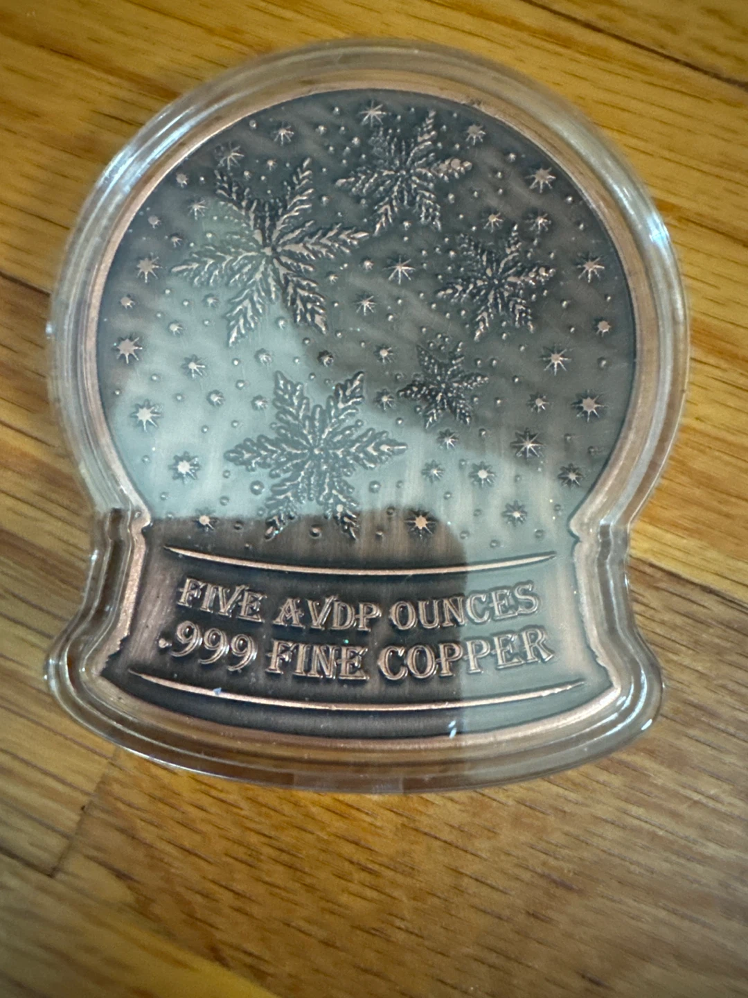 5 oz Fine Copper Snow Globe Art Bar 🏈 - photo 2