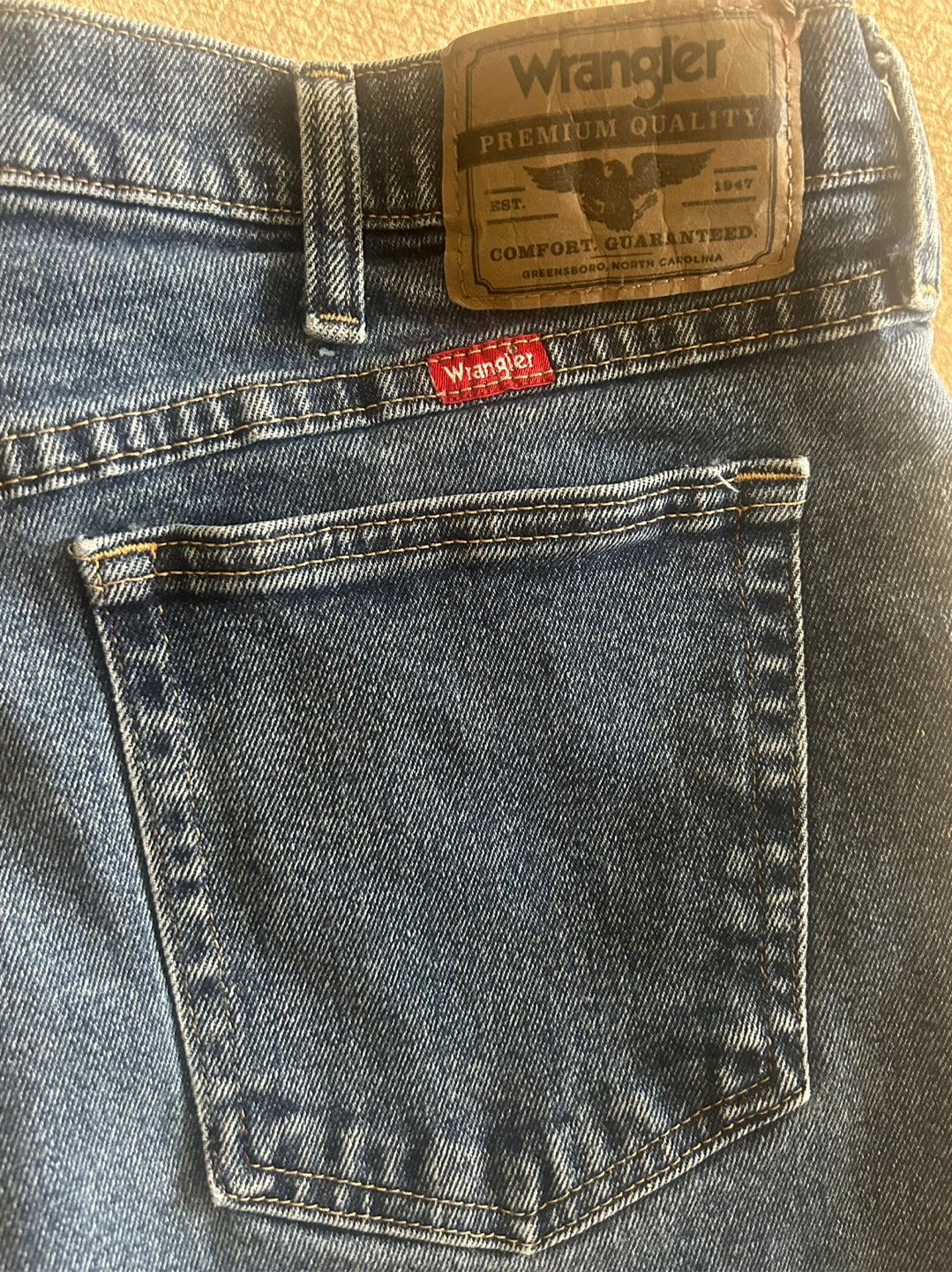 Men’s Wrangler Premium Jeans 36x30 - Blue Straight Leg