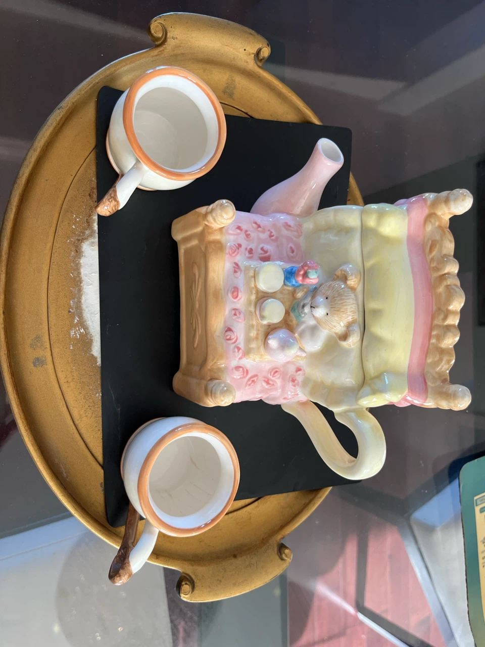 Ceramic Bear Bed Teapot and Cup Set