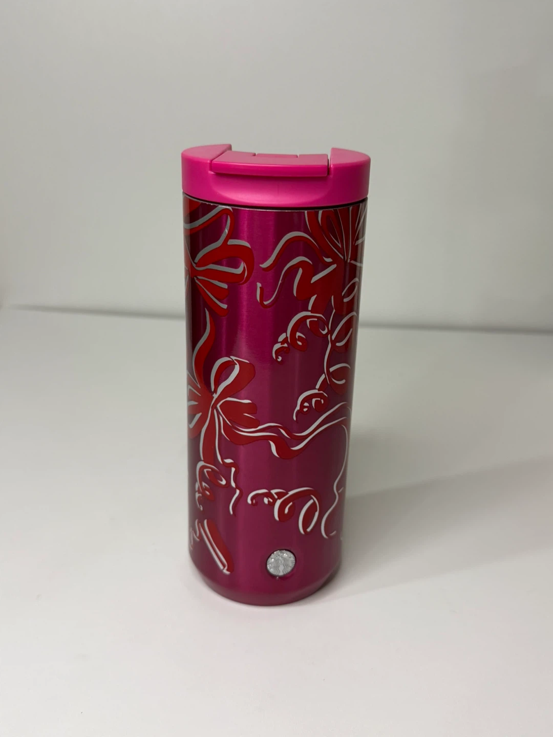 Starbucks 12 oz Pink Holiday Travel Mug