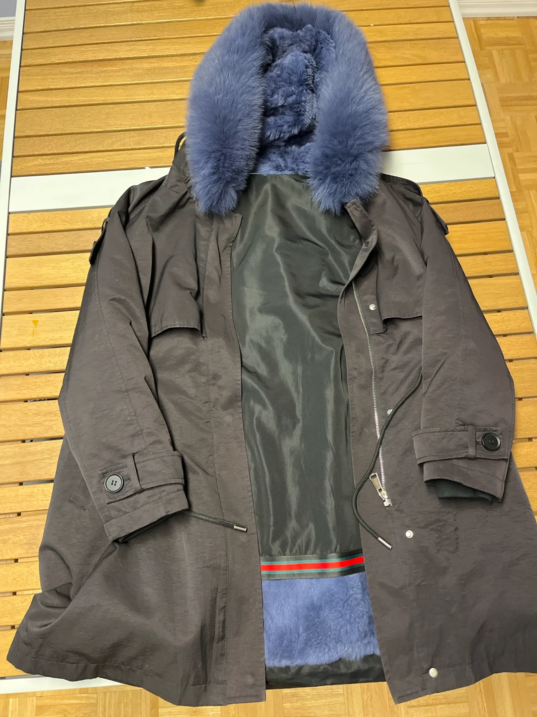 Parka with Blue Fur Lining 🏈