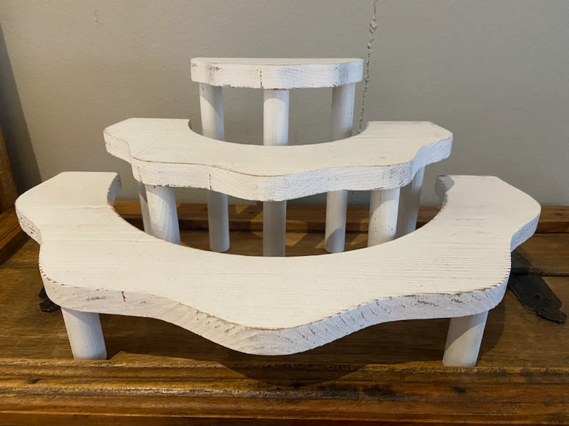 Whitewashed Wood Cupcake Stand, 3 Tier Display Stand - photo 5