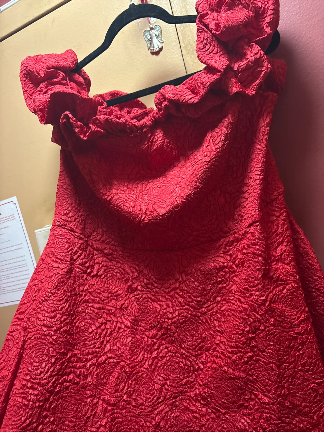 🏈 Aomei Red Off-the-Shoulder Dress New - photo 5