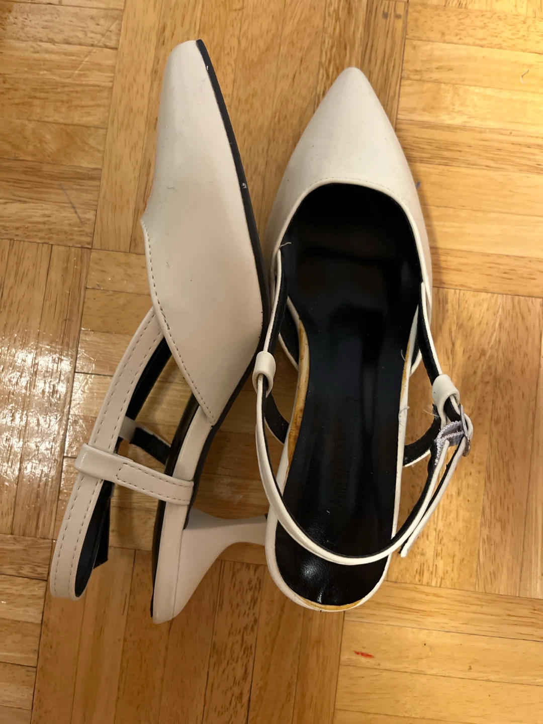 White Pointed-Toe Slingback Heels 🏈 - photo 2