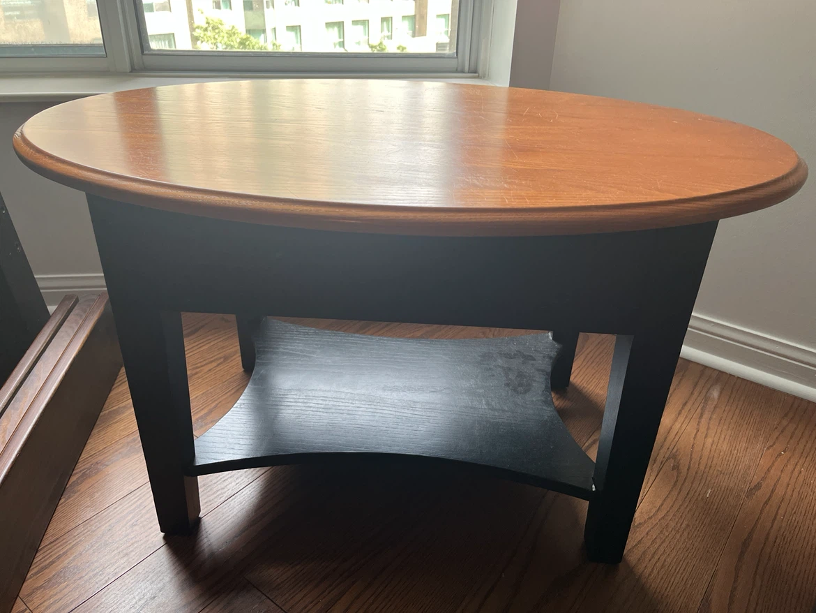 Oval Wood Coffee Table - photo 2