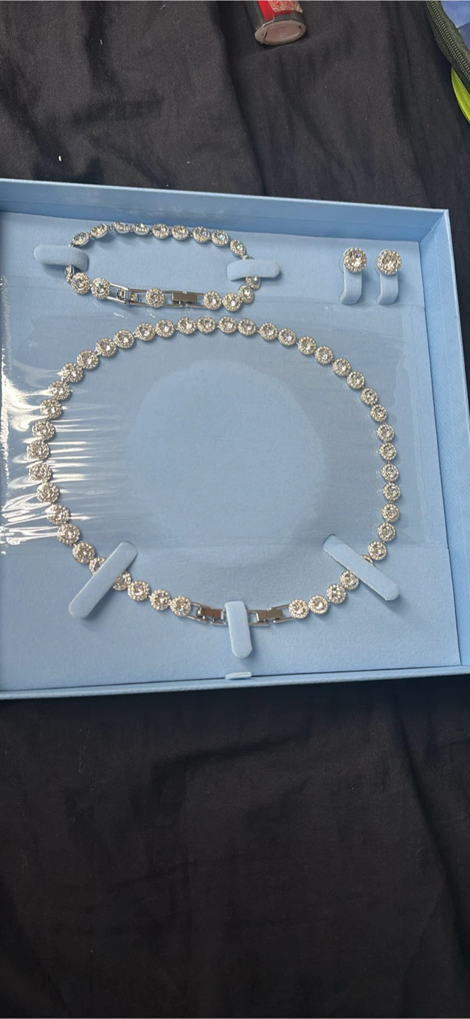 Cubic Zirconia Necklace, Bracelet and Earring Set