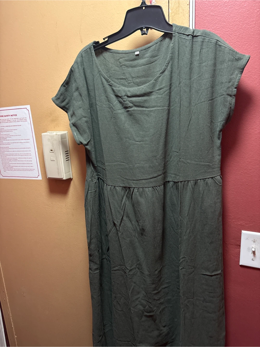 🏈 New Olive Green Shift Dress Size 2XL