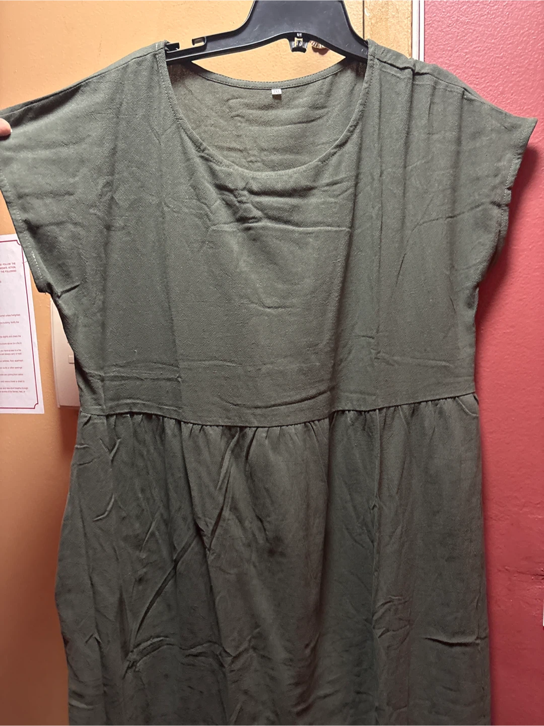 🏈 New Olive Green Shift Dress Size 2XL - photo 2