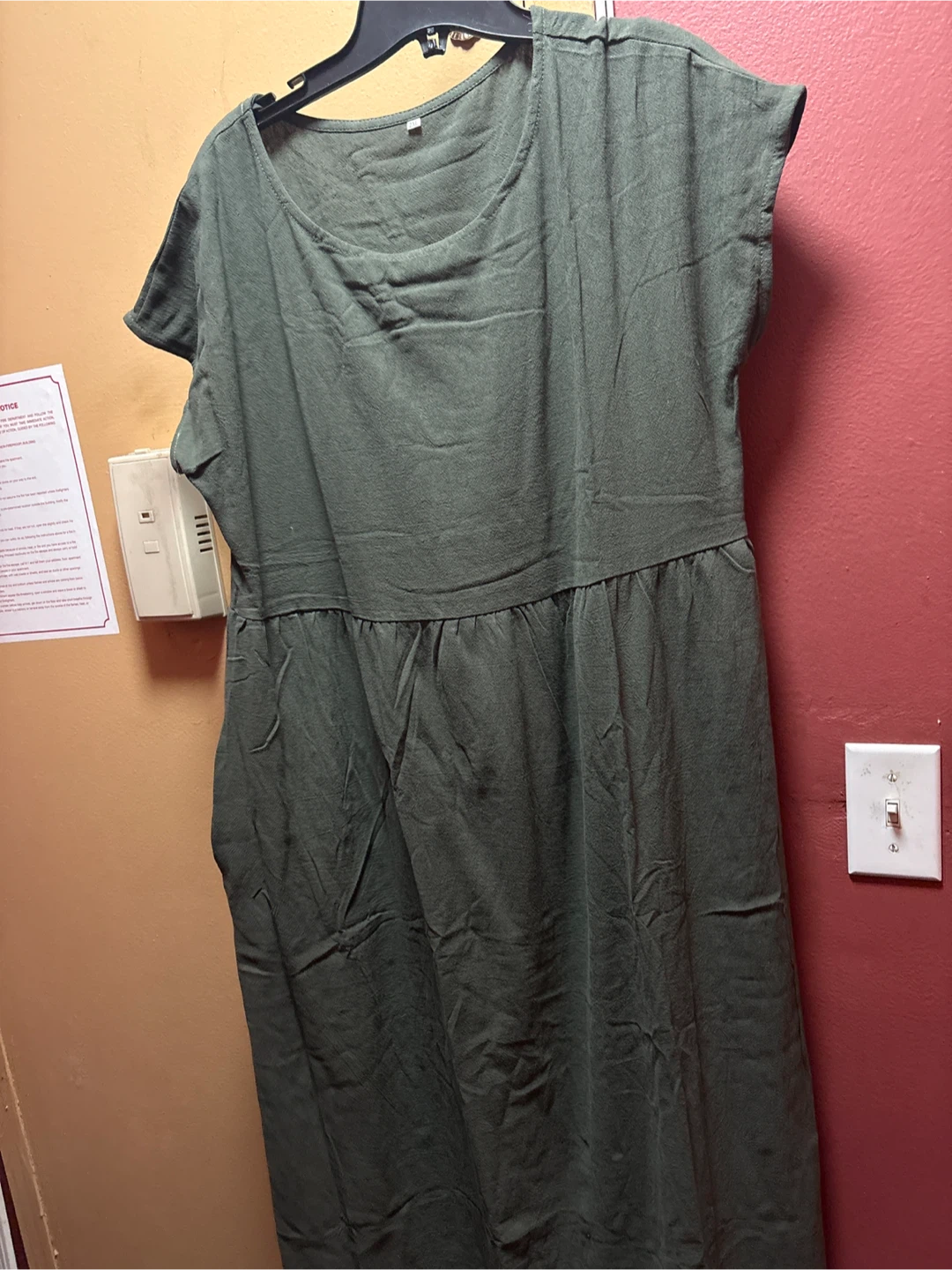 🏈 New Olive Green Shift Dress Size 2XL - photo 5