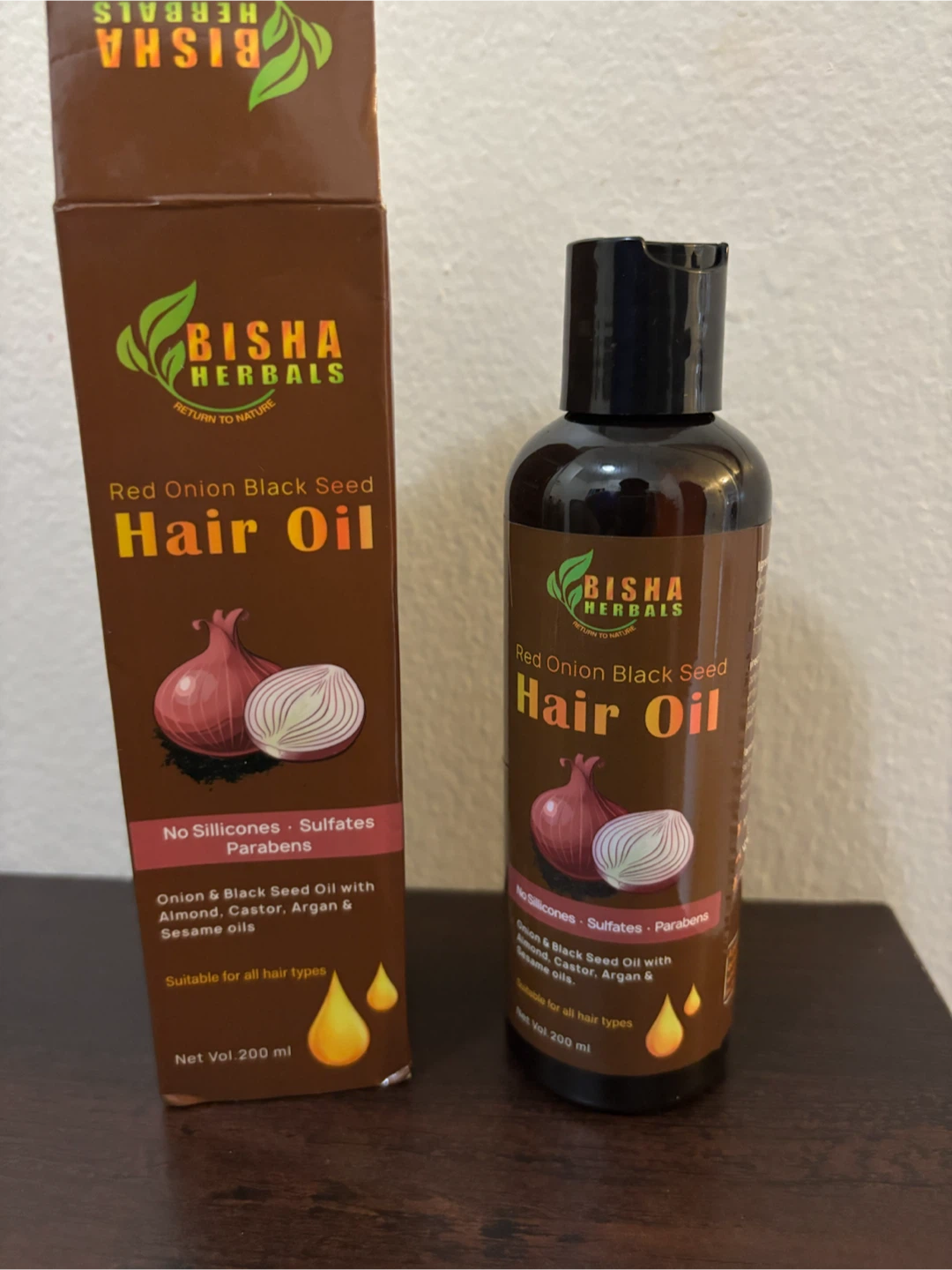 NEW-Bisha Herbals Red Onion Black Seed Hair Oil