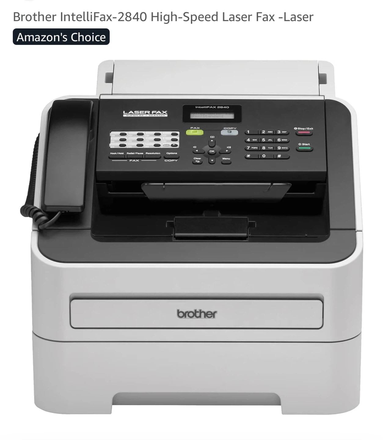 Brother IntelliFAX 2840 Laser Fax Machine