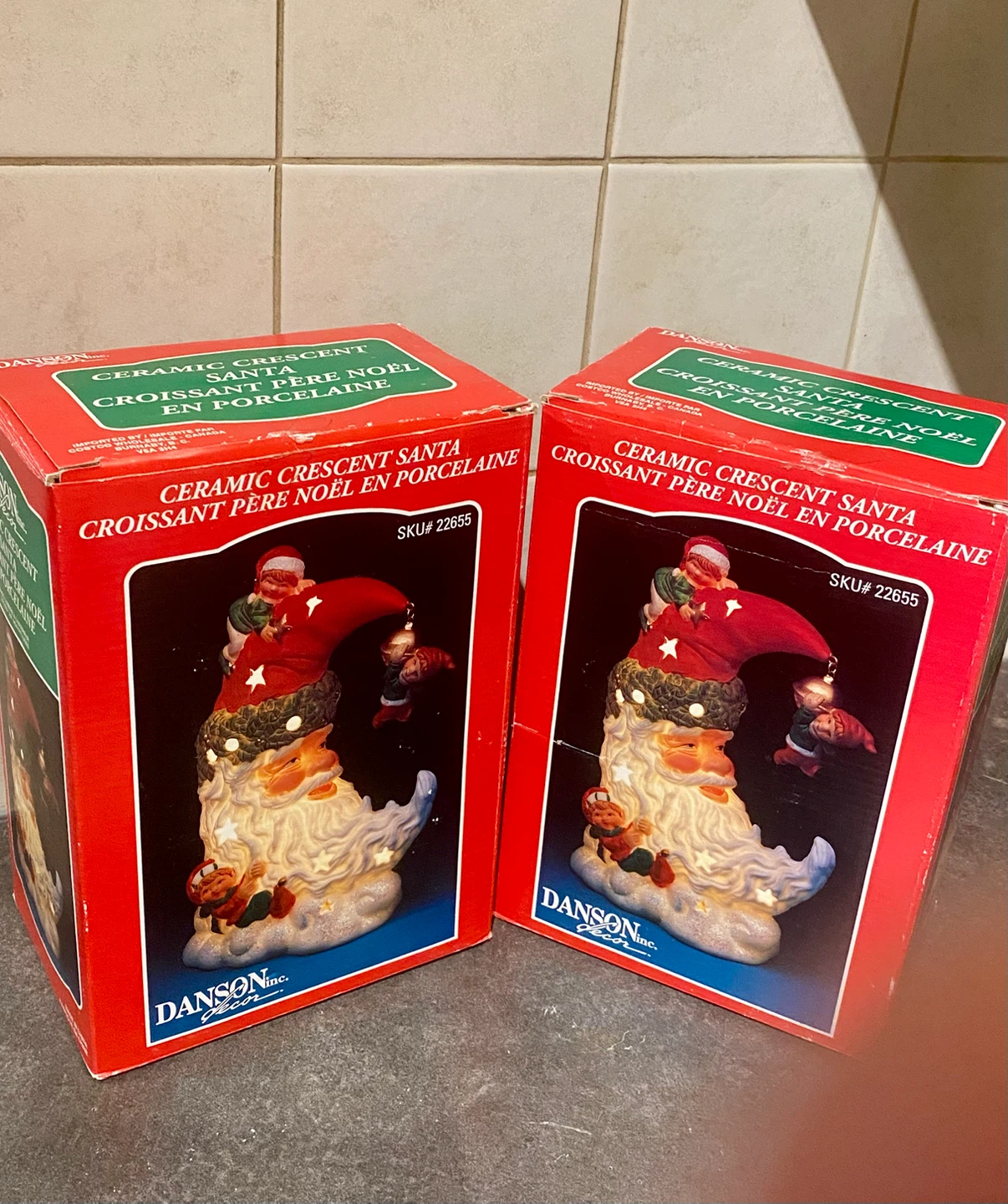 Danson Decor Ceramic Crescent Santa 🏈