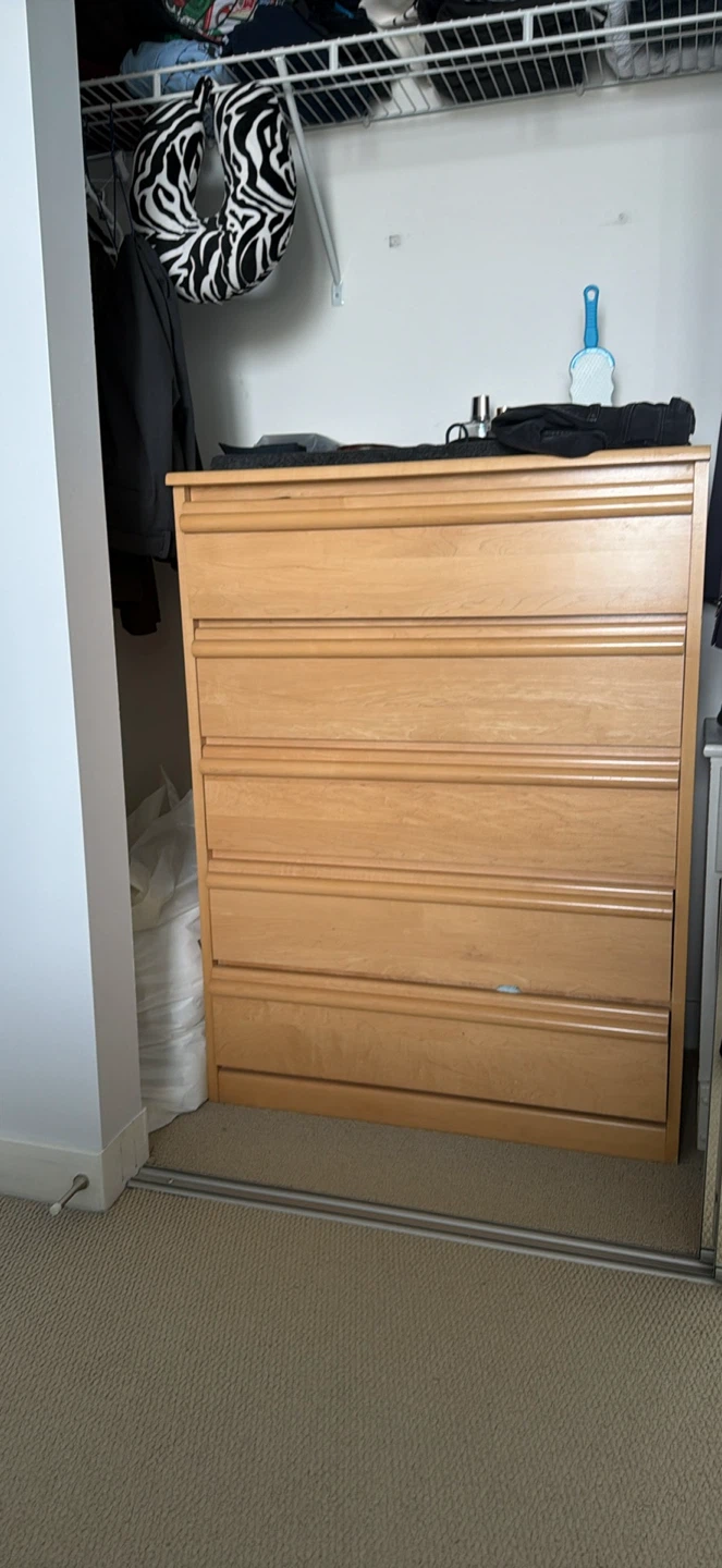 Five-Drawer Wooden Dresser