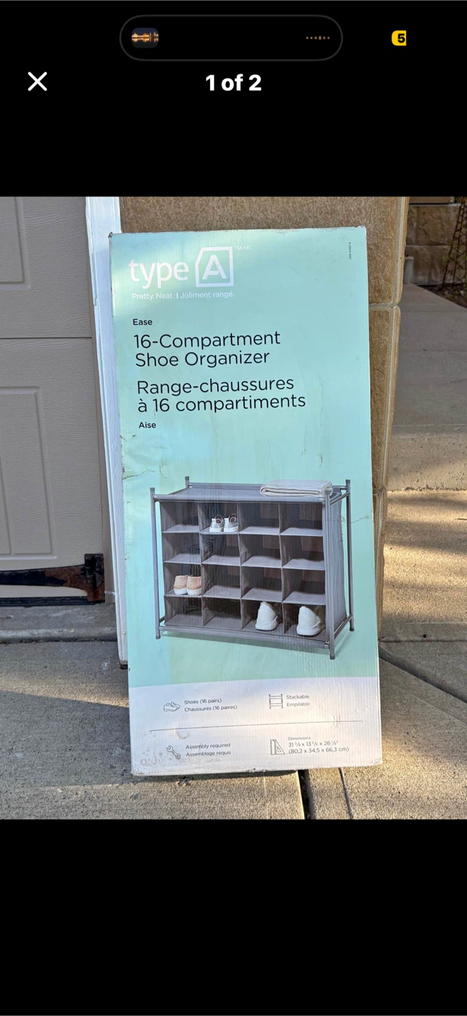 BNIB Compartment Shoe Organizer 🏈