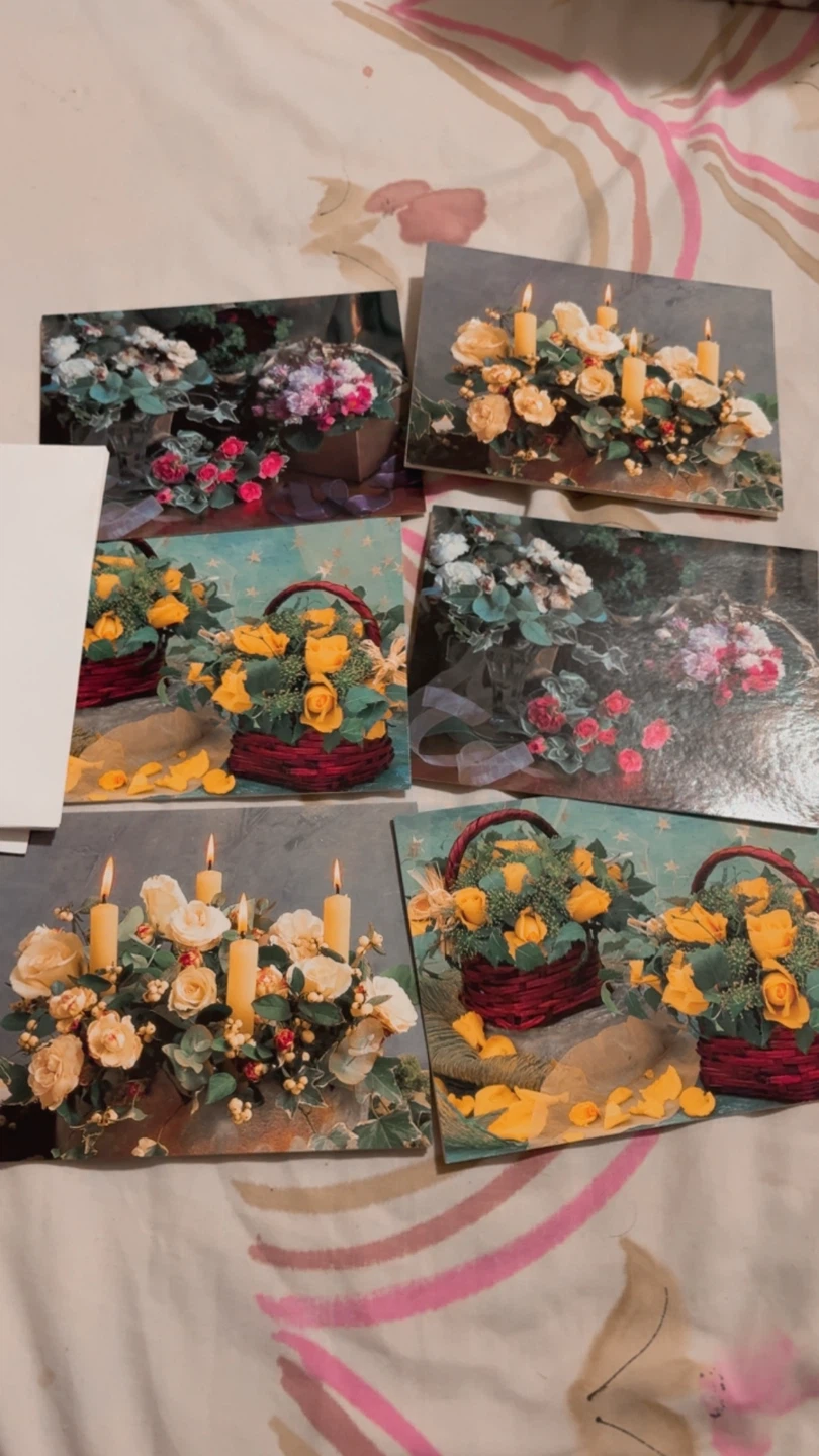 🏈 Set of floral greeting cards with envelopes