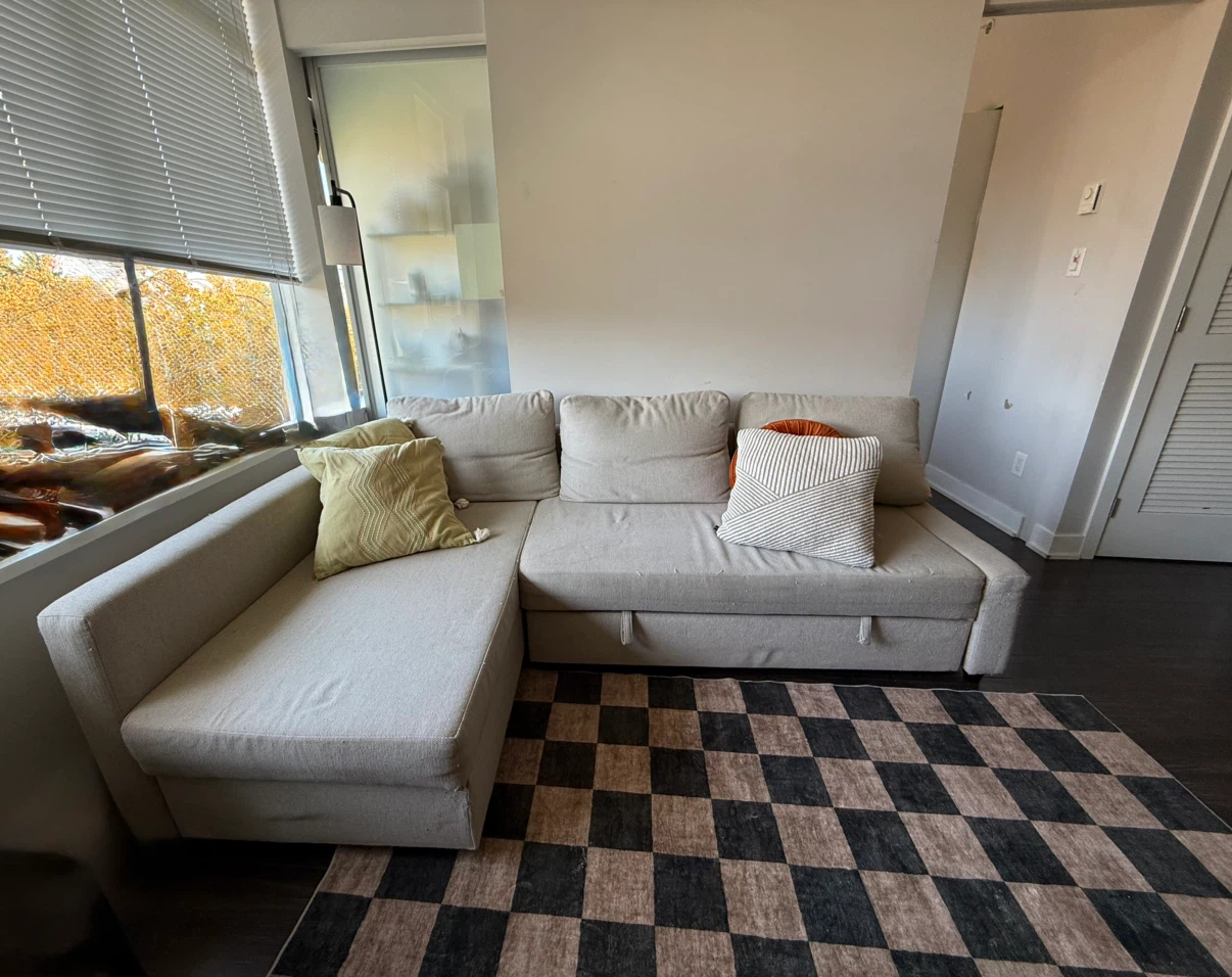 Beige Sectional Sofa with Pull-Out Bed - photo 3