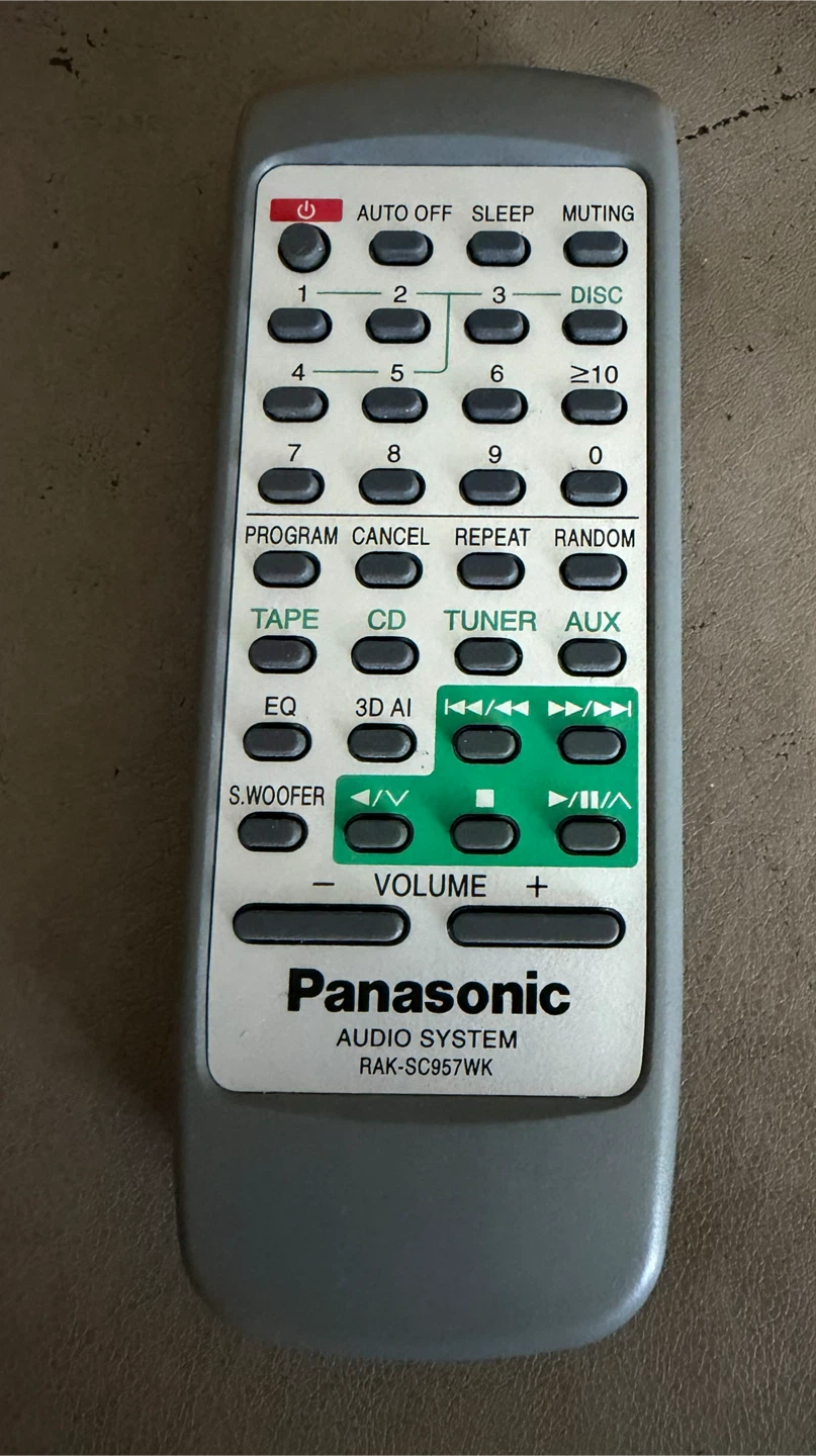 Panasonic RAK-SC957WK Remote Control