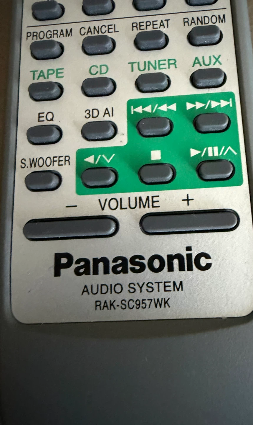 Panasonic RAK-SC957WK Remote Control - photo 2