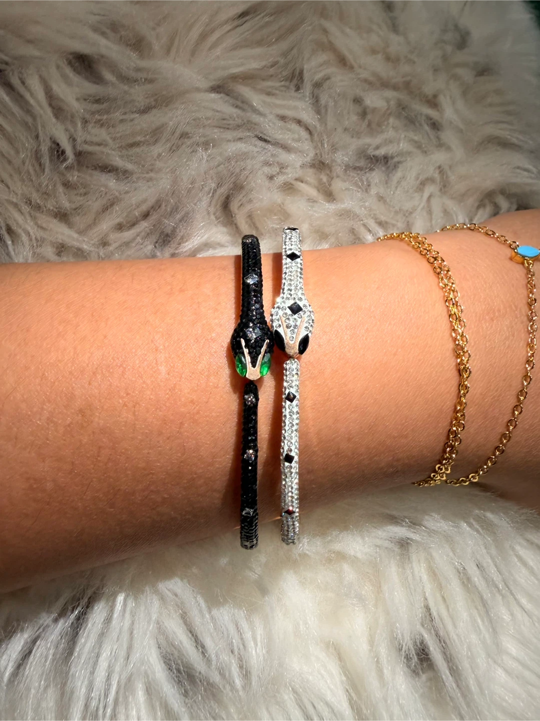 Two Snake Design Hinged Bracelets - photo 2