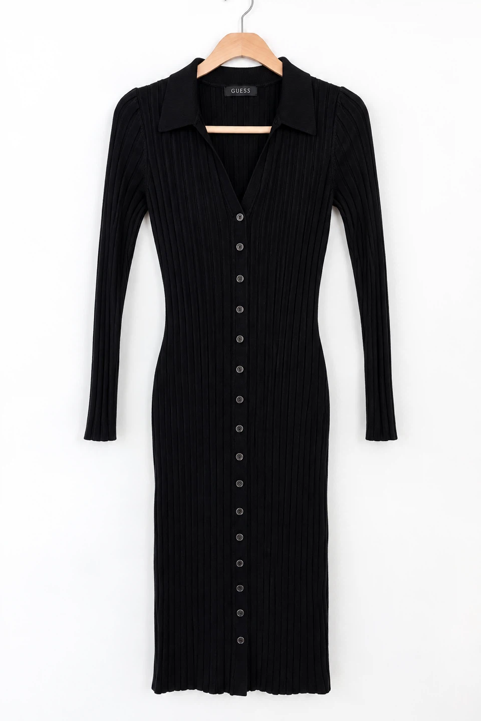 Guess Black Ribbed Dress - Size M