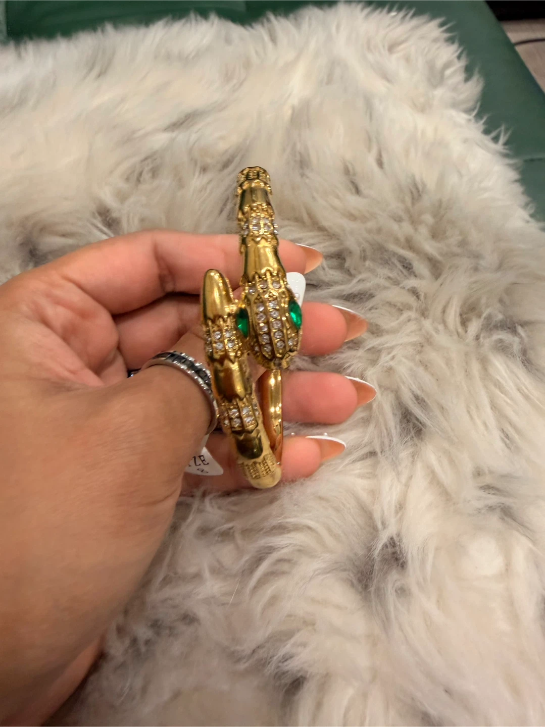 Gold-Tone Snake Bangle Bracelet
