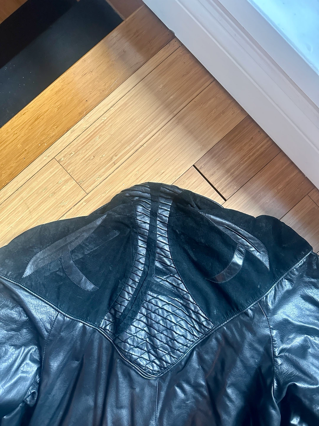 VINTAGE Y2k MATRIX STYLE LONG BLACK TRENCH COAT LEATHER JACKET - photo 4