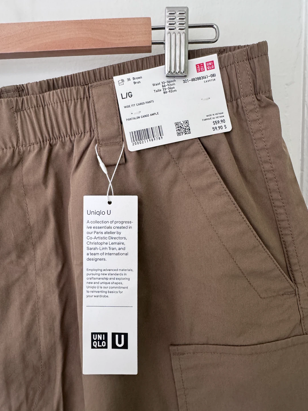 Uniqlo U Wide Fit Cargo Pants - Brown - photo 2