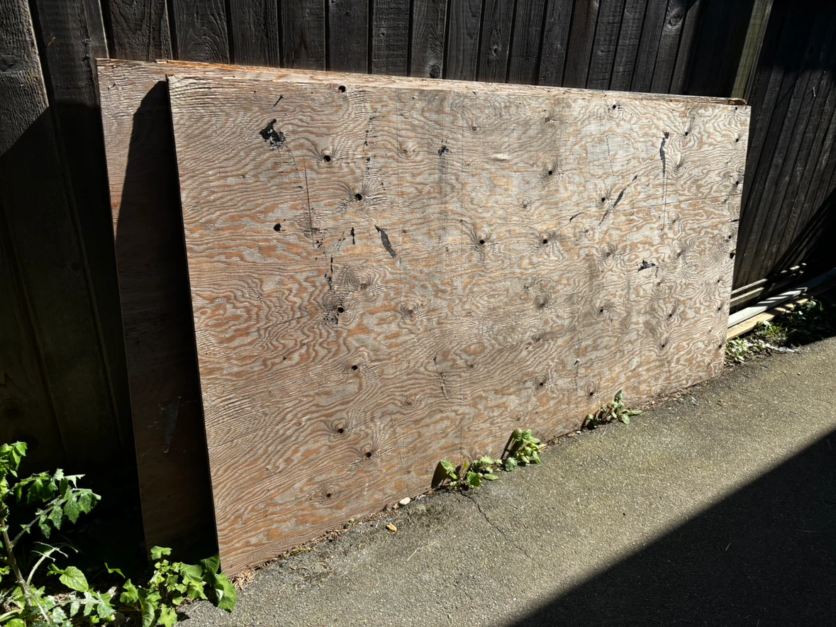 Three 1/2” inch Sheets of Plywood
