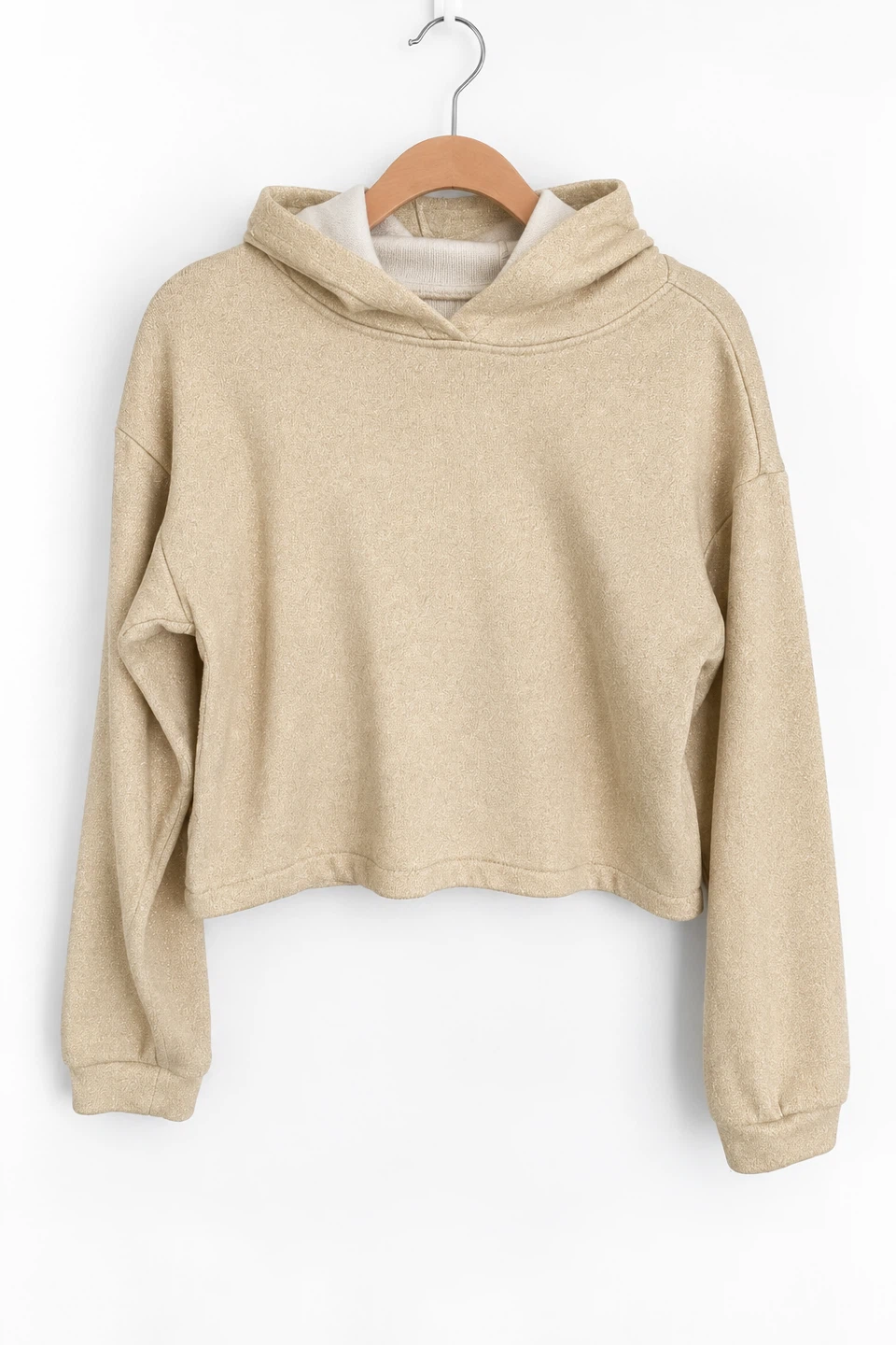 Gold Sparkly Crop Hoodie - size XS