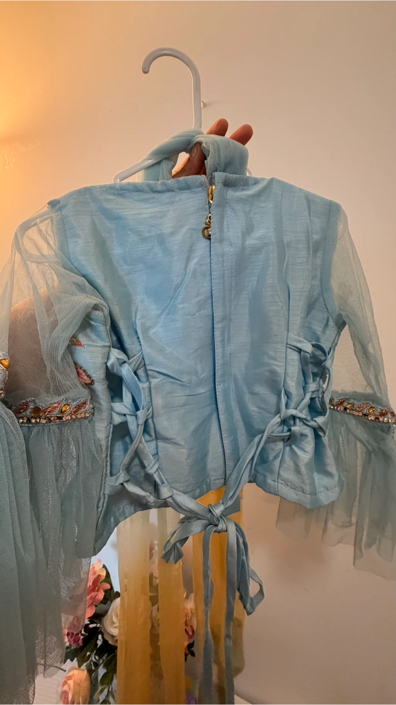 Light Blue Embellished Ethnic Blouse - photo 3